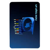 Shiny Blue Chanukkah Menorah Magneet (Verticaal)