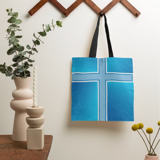 Shiny Blue Cross Canvas tas