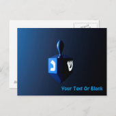 Shiny Blue Dreidel Briefkaart (Voorkant / Achterkant)