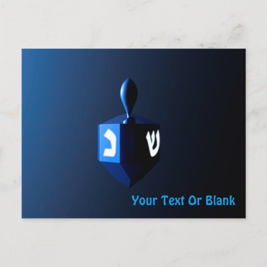 Shiny Blue Dreidel Briefkaart (Voorkant)