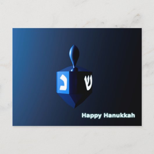 Shiny Blue Dreidel Briefkaart (Voorkant)
