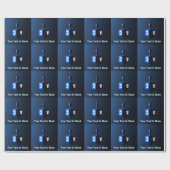 Shiny Blue Dreidel Cadeaupapier (Vlak)