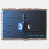 Shiny Blue Dreidel Deken (Voorkant)