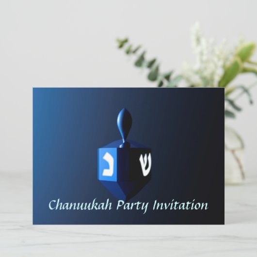 Shiny Blue Dreidel Kaart (Staand voorkant)