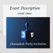 Shiny Blue Dreidel Kaart (Voorkant / Achterkant)