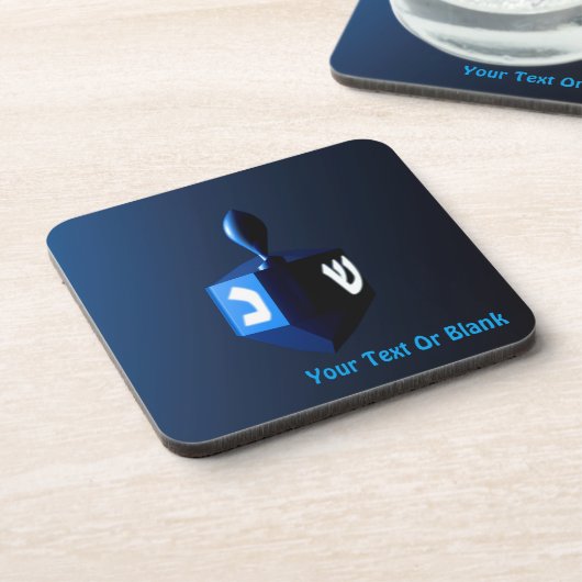 Shiny Blue Dreidel Onderzetter (Linkerzijde)