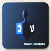 Shiny Blue Dreidel Onderzetter (Voorkant)