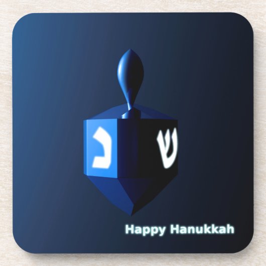 Shiny Blue Dreidel Onderzetter (Voorkant)