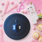 Shiny Blue Dreidel Papieren Bordje (Feest)