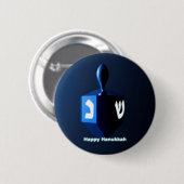 Shiny Blue Dreidel Ronde Button 5,7 Cm (Voorkant /achterkant)