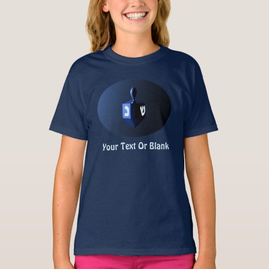 Shiny Blue Dreidel T-shirt (Voorkant)