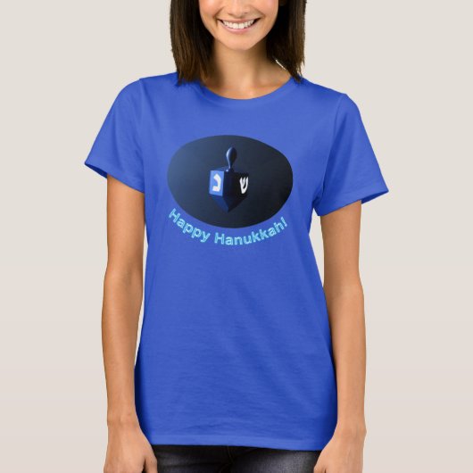 Shiny Blue Dreidel T-shirt (Voorkant)