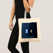 Shiny Blue Dreidel Tote Bag (Voorkant (product))