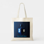 Shiny Blue Dreidel Tote Bag (Achterkant)