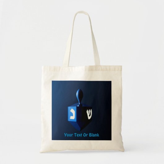 Shiny Blue Dreidel Tote Bag (Voorkant)