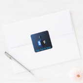 Shiny Blue Dreidel Vierkante Sticker (Envelop)