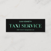 Shiny Blue Metal Signage Taxi Driver Mini Visitekaartje (Voorkant)