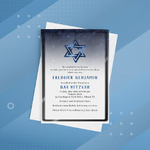 Shiny Blue Star van David Bar Mitzvah of Birthday