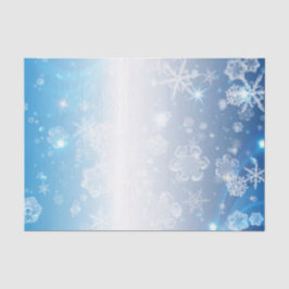 Shiny Blue Winter Wonderland Crystal Snowflakes Tissuepapier