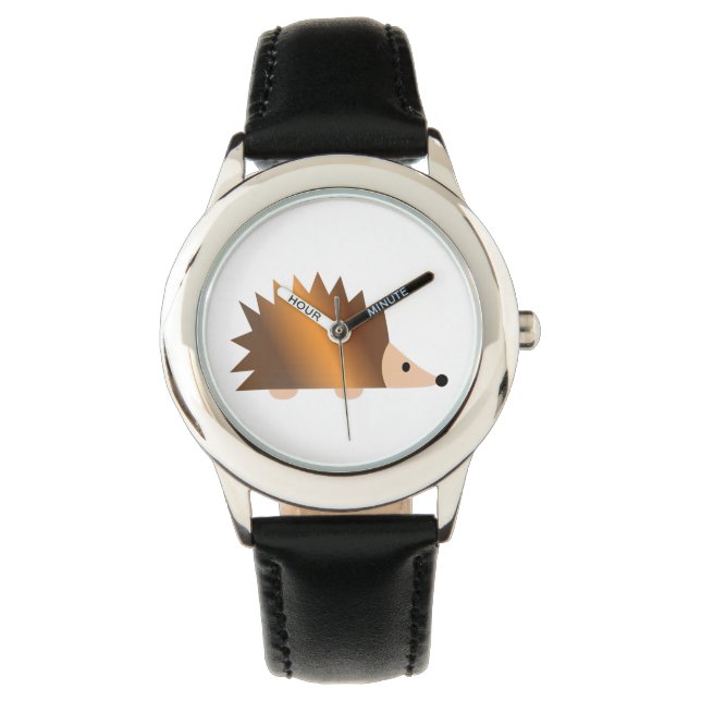 Shiny Brown Hedegel Horloge (Voorkant)