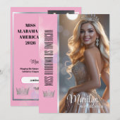 Shiny Bubbles Pageant Autograph Card Template (Voorkant / Achterkant)