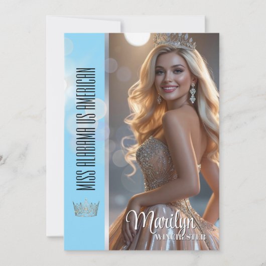 Shiny Bubbles Pageant Autograph Card Template (Voorkant)