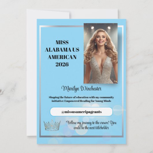 Shiny Bubbles Pageant Autograph Card Template (Achterkant)