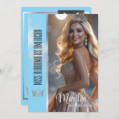 Shiny Bubbles Pageant Autograph Card Template (Voorkant / Achterkant)