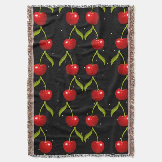 Shiny Cherries Pattern Deken (Voorkant Verticaal)