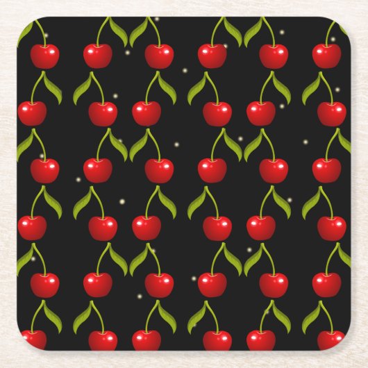 Shiny Cherries Pattern Kartonnen Onderzetters (Voorkant)