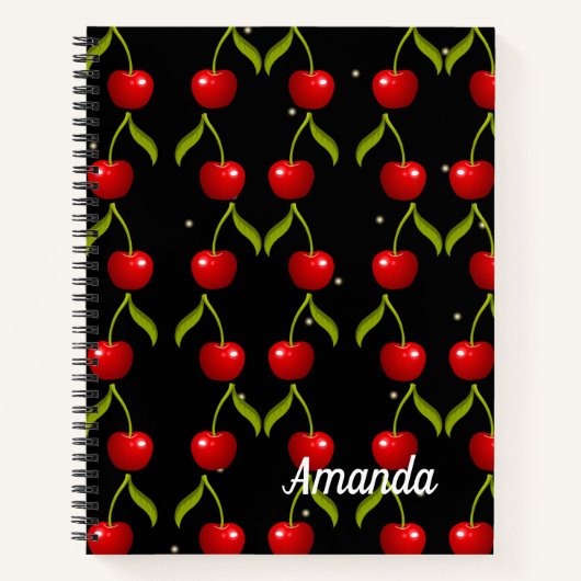 Shiny Cherries Pattern Notitieboek (Voorkant)
