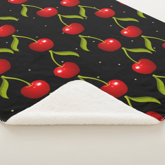 Shiny Cherries Pattern Sherpa Deken (3/4)