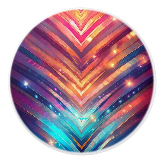 Shiny Chevron Keramische Knop (Voorkant)