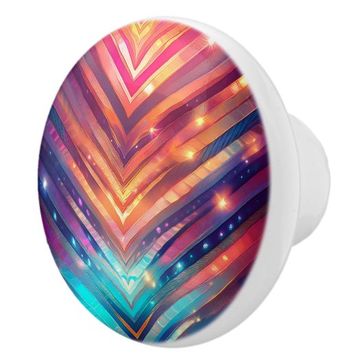 Shiny Chevron Keramische Knop (Rechts)