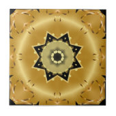 Shiny Chic Elegant Gold en Black Star Arabesque Tegeltje (Voorkant)