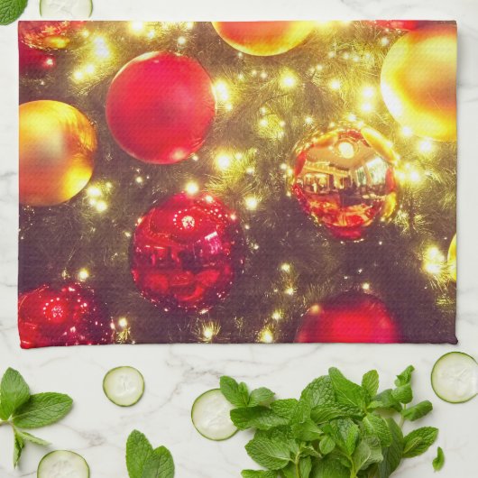 Shiny Christmas Ball Cluster Delight Theedoek (Gevouwen)