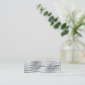 Shiny Chrome Stripes Mini Visitekaartje (Staand voorkant)