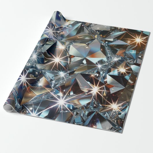 Shiny Clear Diamonds  Cadeaupapier (Uitgerold)