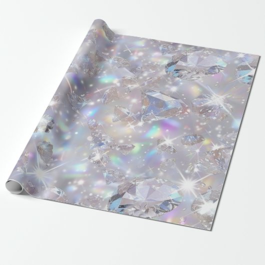 Shiny Clear Diamonds  Cadeaupapier (Uitgerold)