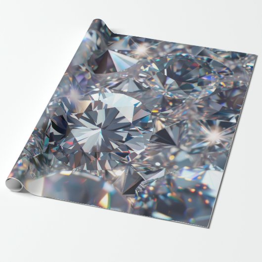 Shiny Clear Diamonds Cadeaupapier (Uitgerold)