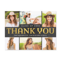 Shiny Collage Modern Afstuderen Bedankt Briefkaart