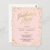 Shiny Confetti Afstuderen Invitation Briefkaart (Voorkant / Achterkant)