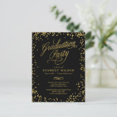 Shiny Confetti Afstuderen Invitation Briefkaart (Staand voorkant)