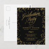 Shiny Confetti Afstuderen Invitation Briefkaart (Voorkant / Achterkant)