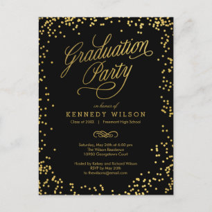 Shiny Confetti Afstuderen Invitation Briefkaart