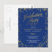 Shiny Confetti Afstuderen Invitation Briefkaart (Voorkant / Achterkant)