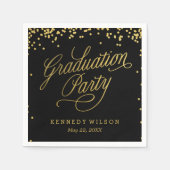 Shiny Confetti Bewerkbare Kleur Afstuderen servett Servetten (Voorkant)