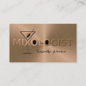 Shiny Copper & Black Event Bartender Business Card Visitekaartje (Voorkant)