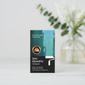 Shiny Cyan Paint Black Grunge Painter Handyman Visitekaartje (Staand voorkant)