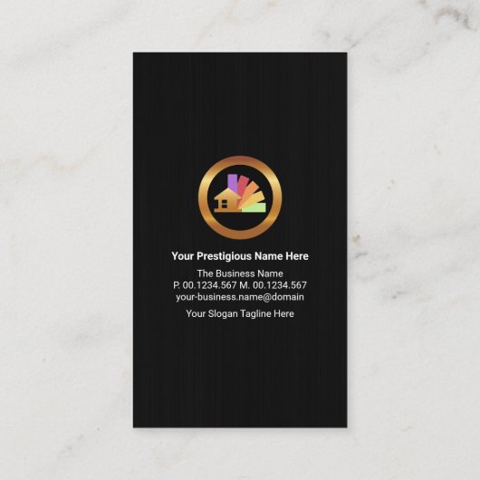 Shiny Cyan Paint Black Grunge Painter Handyman Visitekaartje (Achterkant)